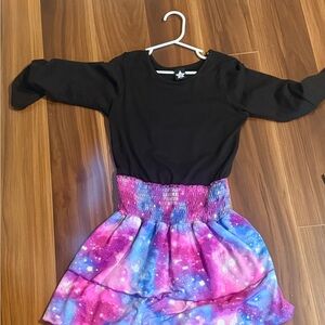 Galaxy Print Kids Casual Dress